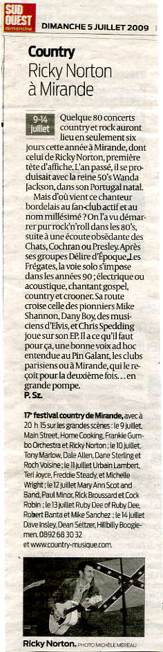 article sud ouest mirande